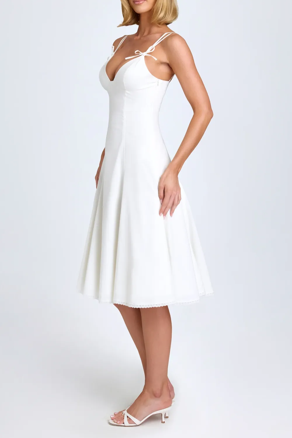 Pure Cotton Breathable Girly Bowknot Ladies Dress