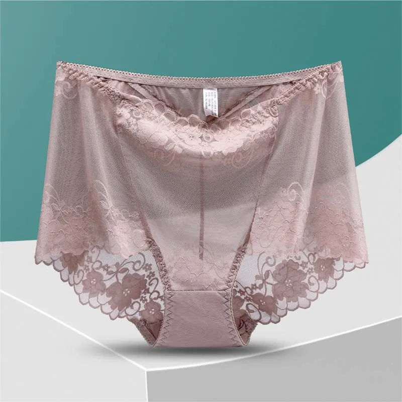 Soft Everyday High Waist Lace Trim Breathable Panty