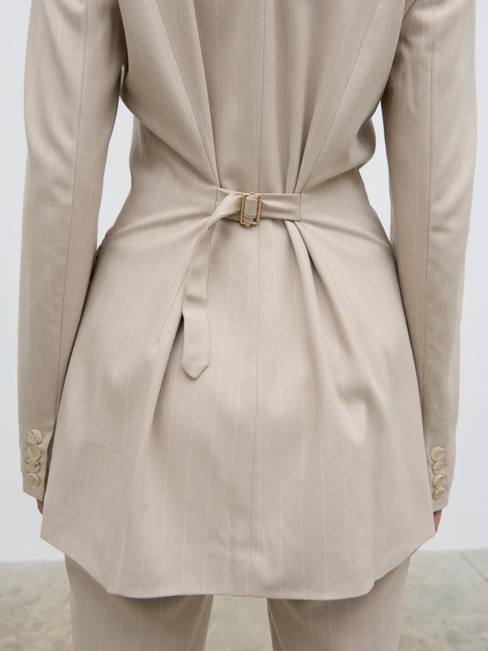 Waist Pinstripe Blazer