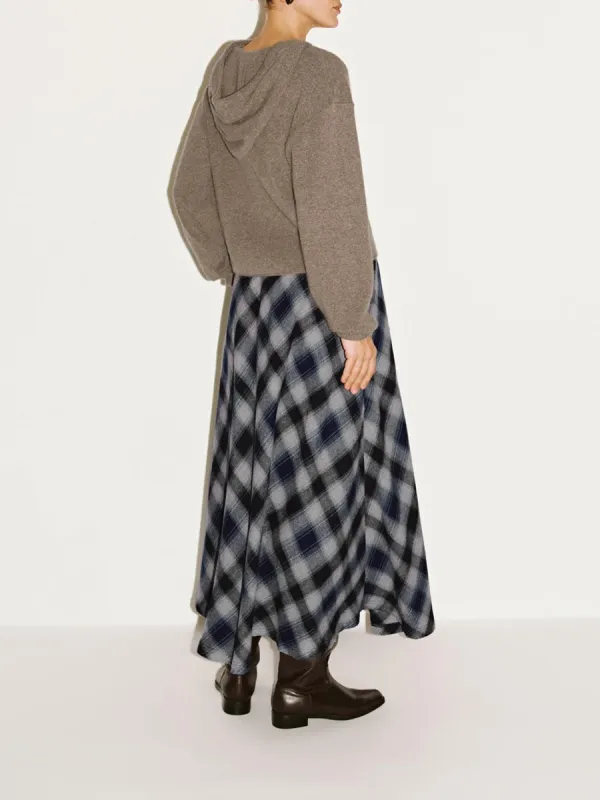 Lady's Coffee-Colored Casual Hoodie Without Patterns