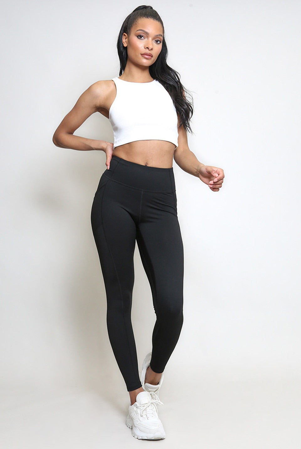 Black Side Pocket High Waist Leggings - Hazel