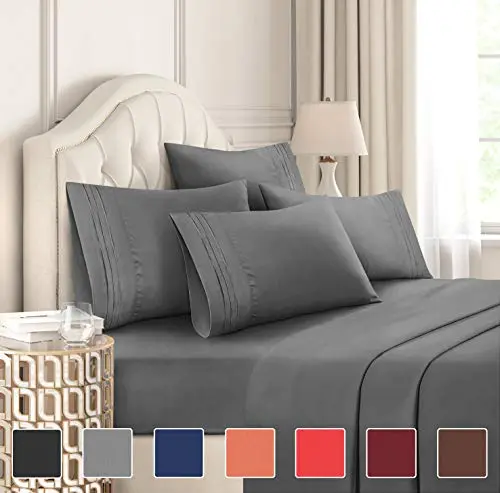 4/6 Piece Bed Sheets Set- Extra Soft - Deep Pockets - Easy Fit - Breathable /Cooling - Wrinkle Free