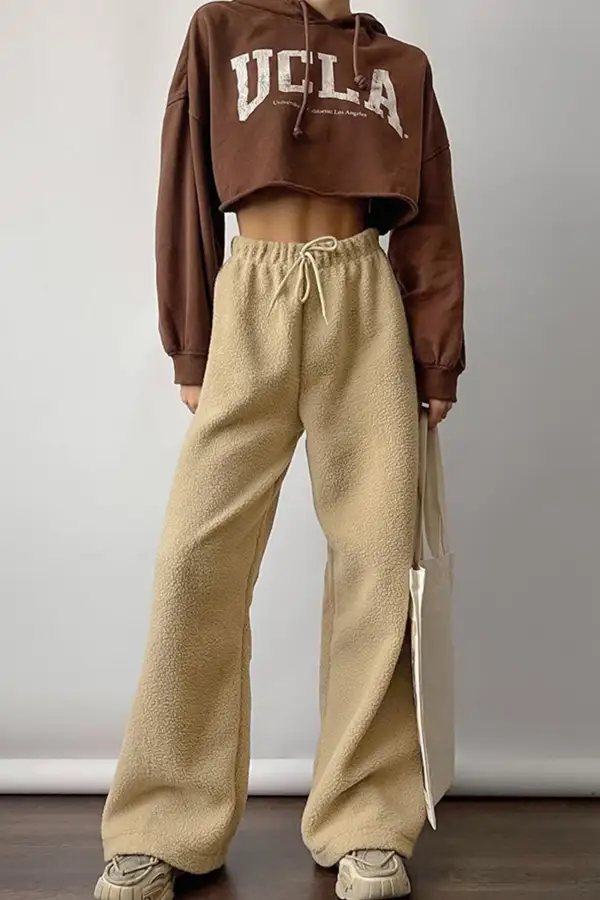 Fleece Elastic Waist Pants