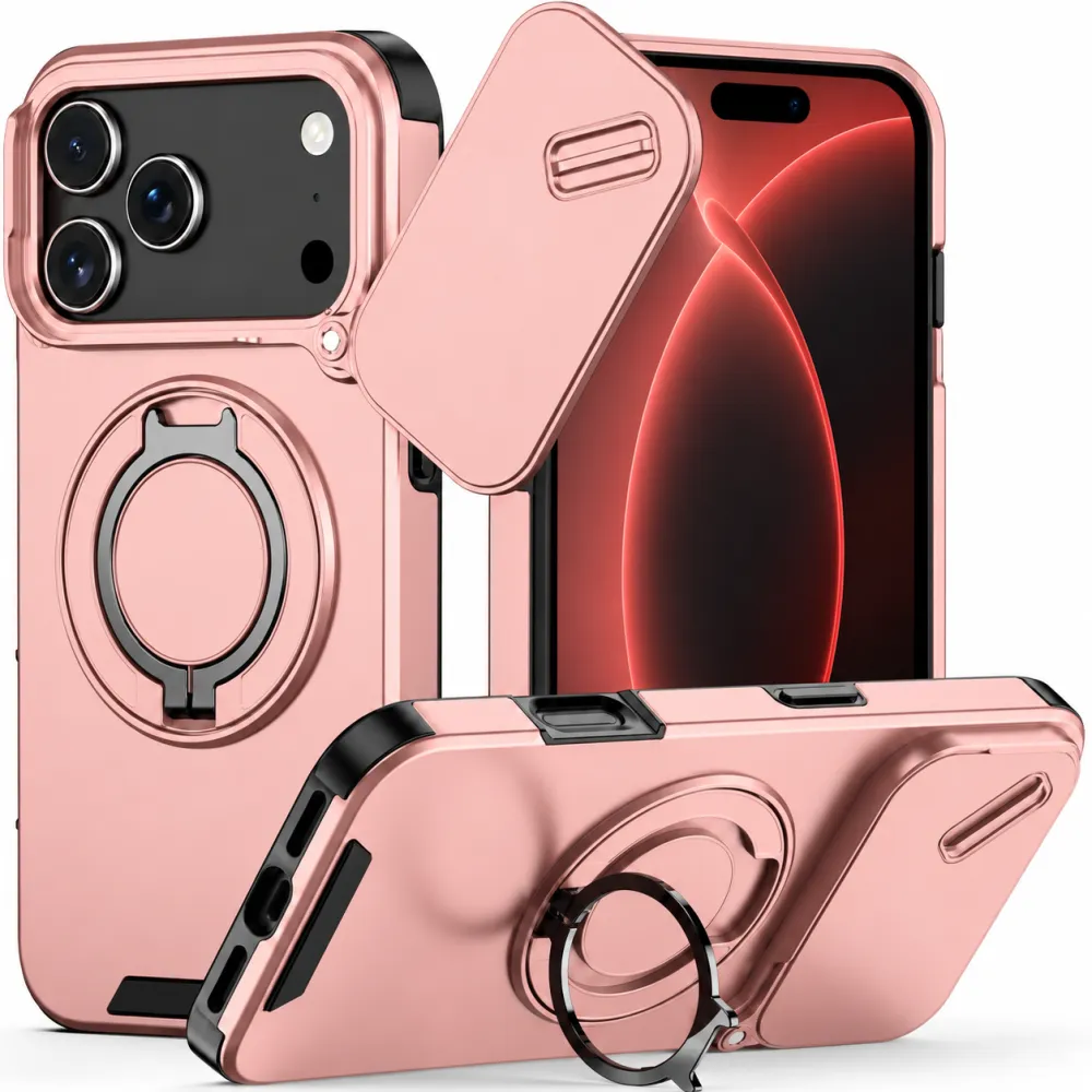 For iPhone 18 Pro Max LINK Phone Case Apple 15 Pro Sliding Window Stand Shockproof Protective Cover