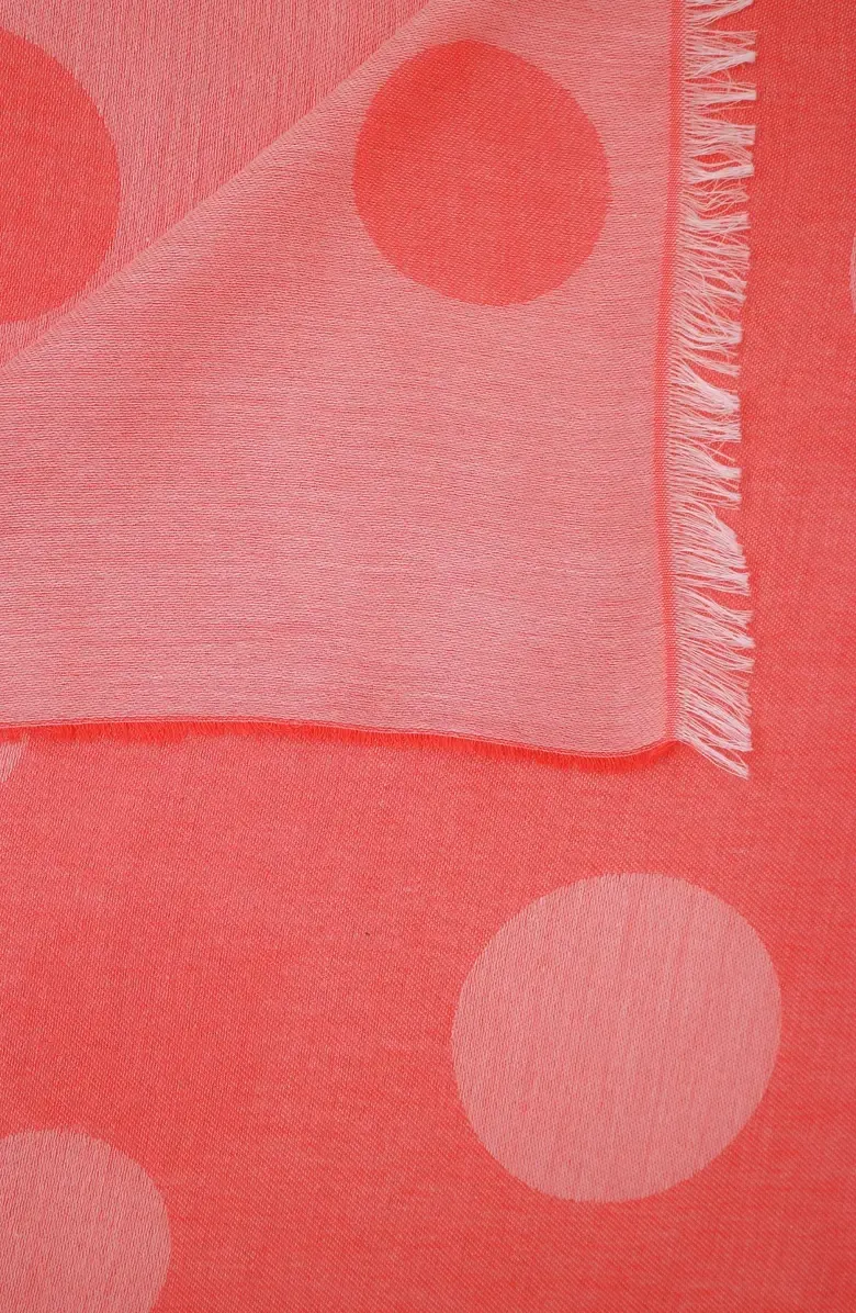 RED DYED FRINGE SCARF