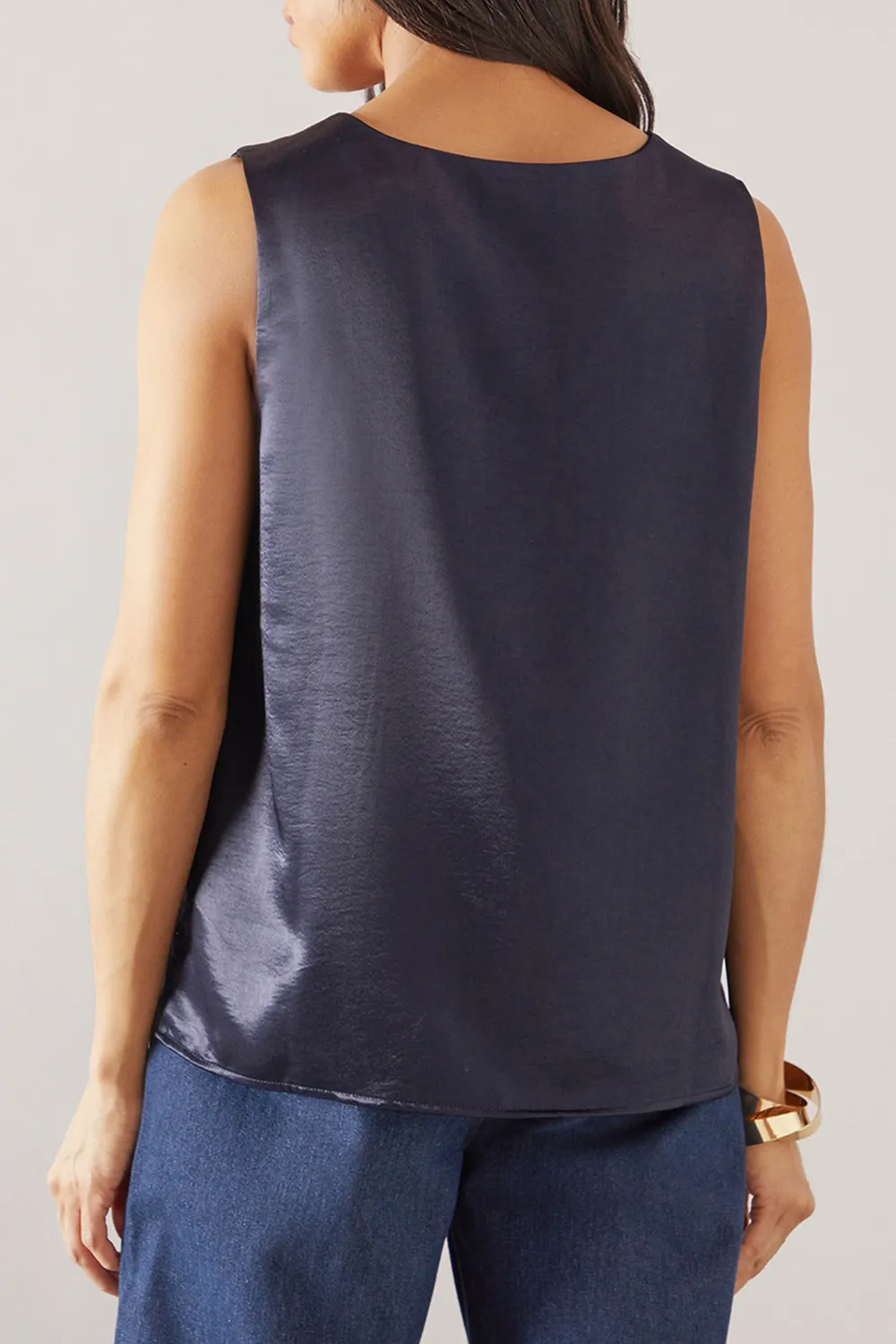 Luxurious Shiny Satin V-Neck Women's Vest