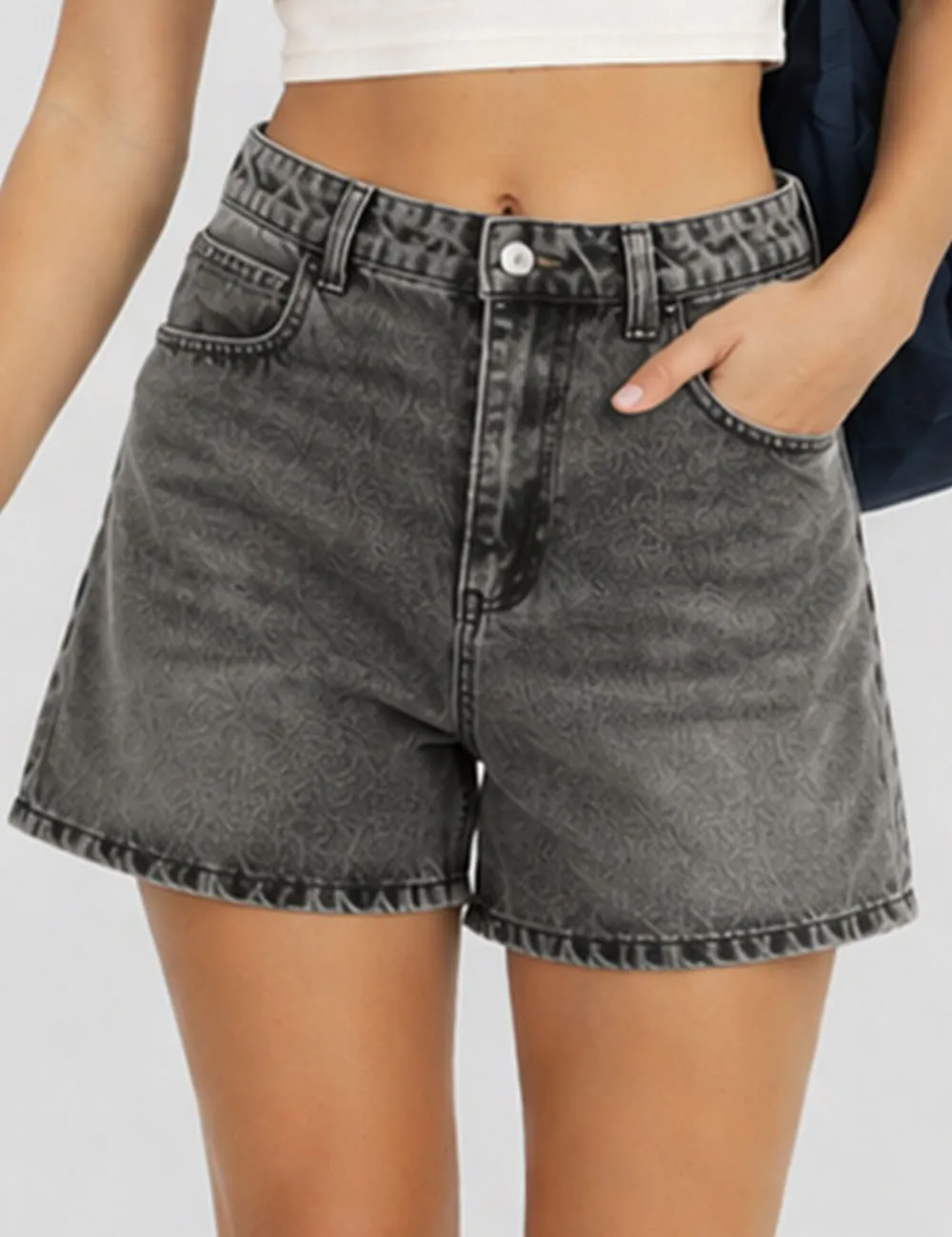 Casual Basic Jeans Wide Leg Denim Shorts