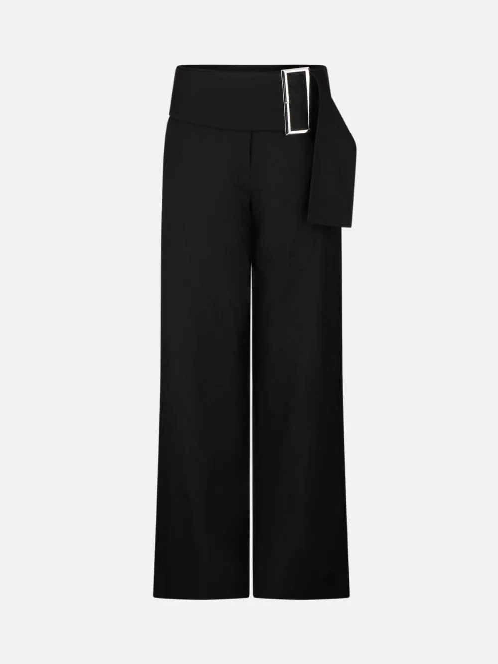 Low Rise Wide Leg Pants with Buckle
