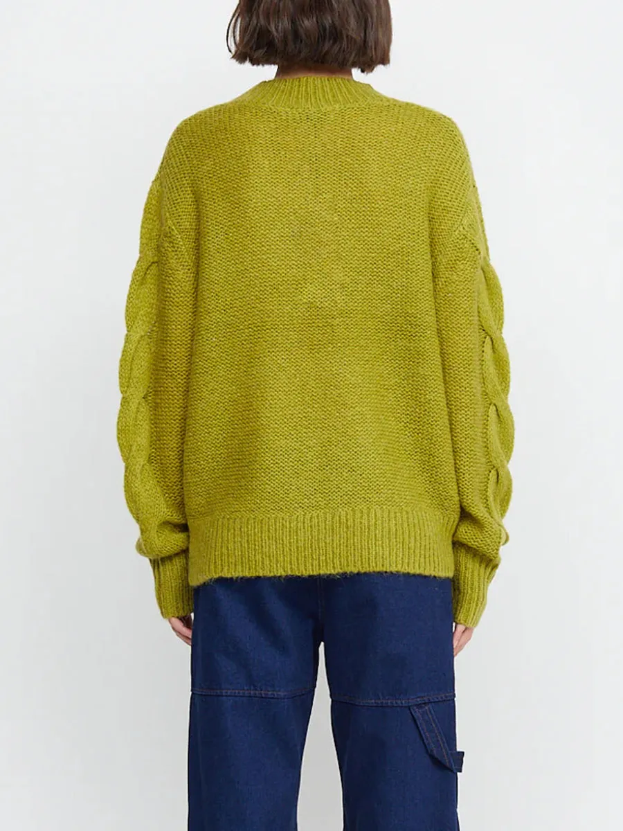 Olive Green Chunky Knit Sweater
