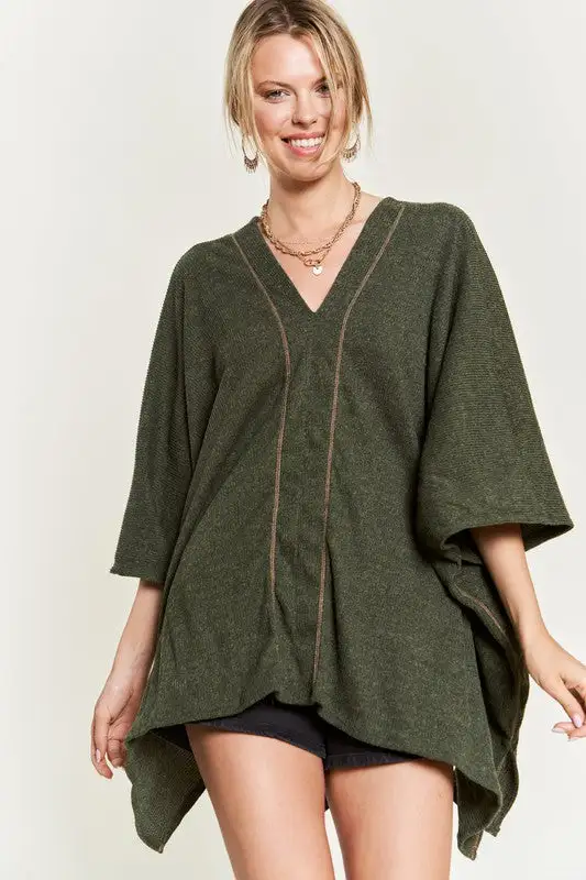 Vivienne V-Neck Poncho Top | URBAN ECHO SHOP