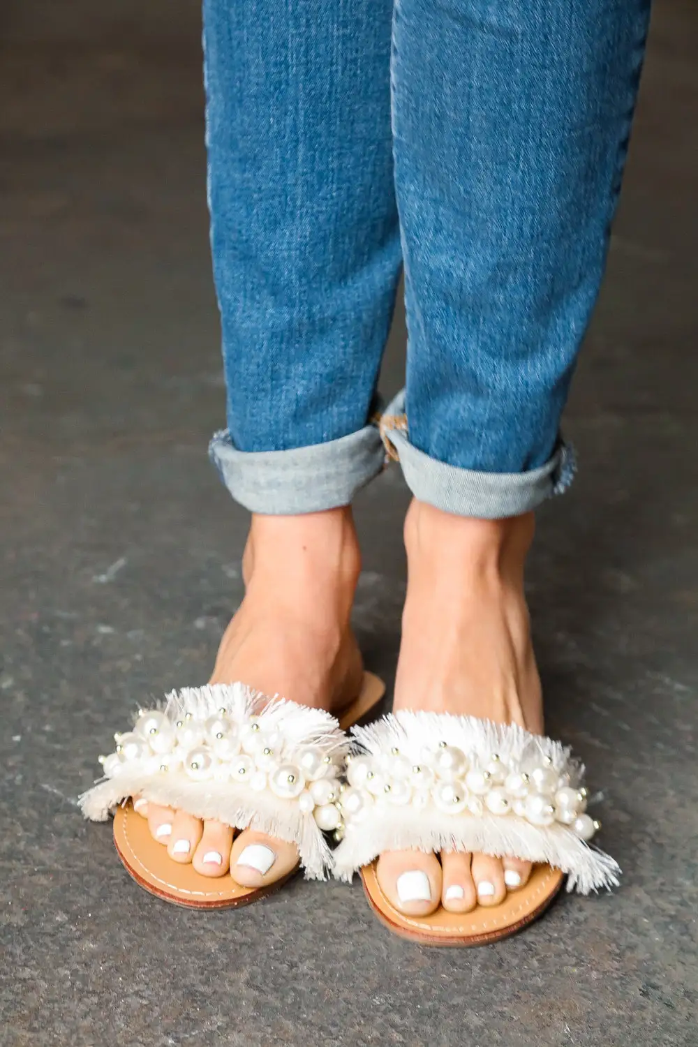 Linen Fray Sandals