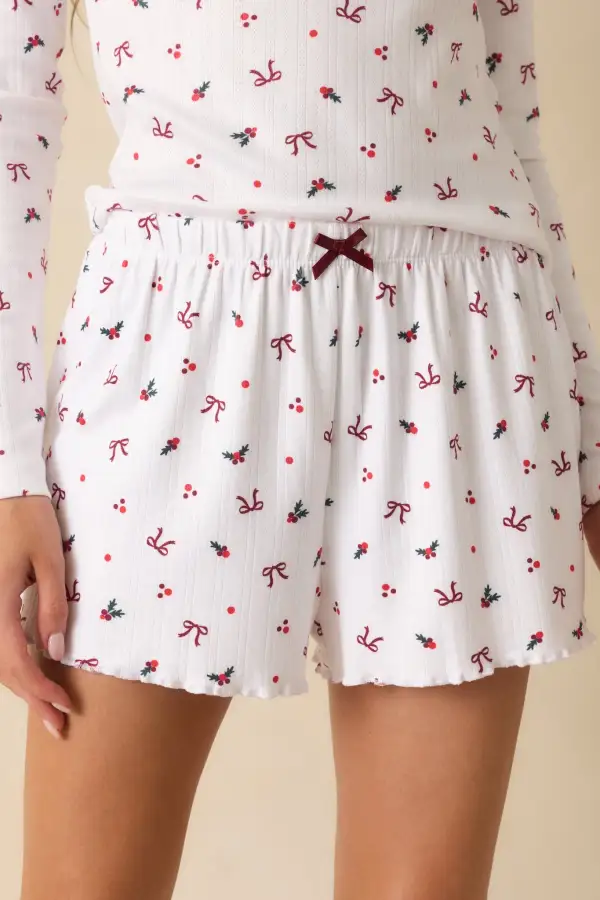 White Pajama Shorts