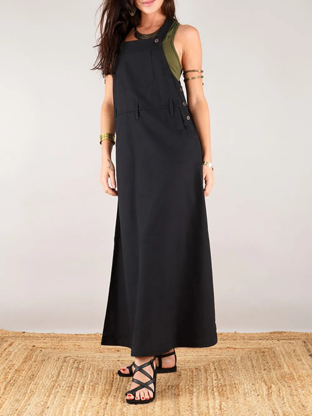 Dungaree Long Dress