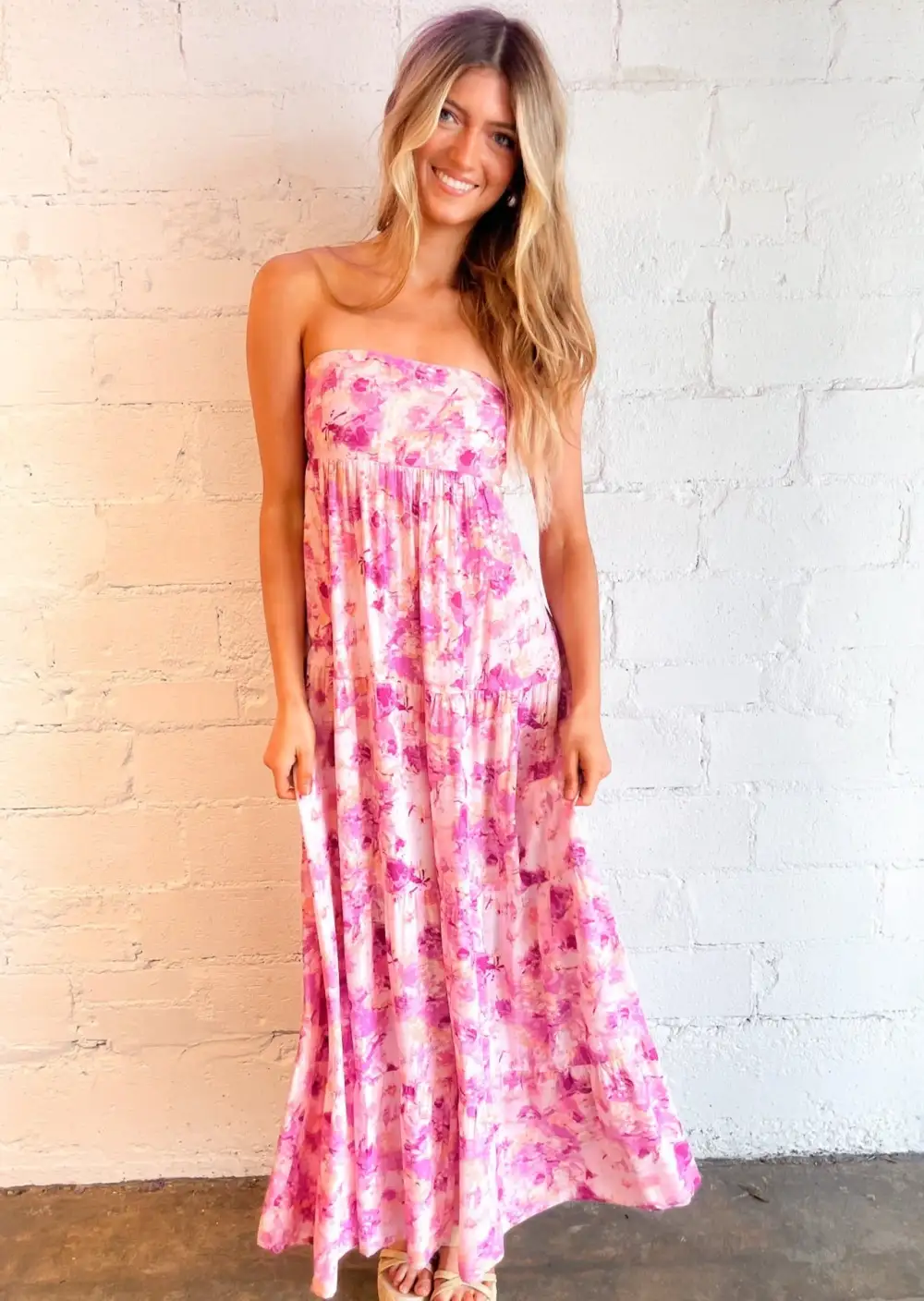 Watercolor Painting Maxi Dress