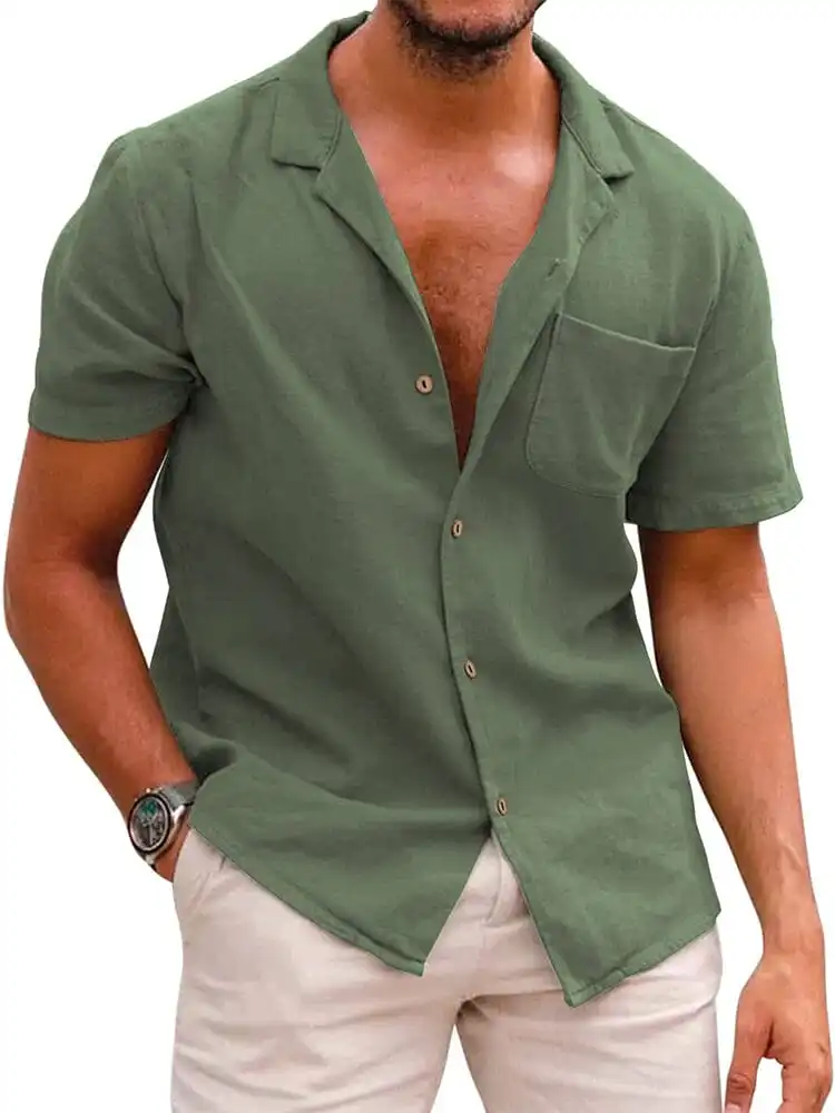 Soft Weave Cotton Linen Printed Shirt