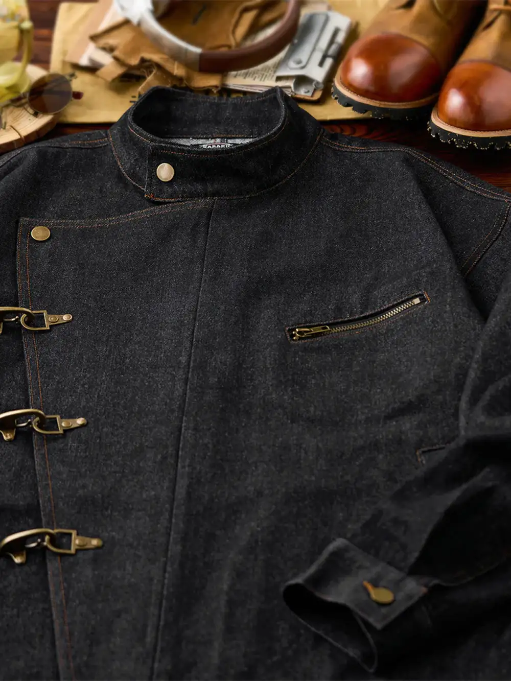 Men'S Denim Button Front Casual Jacket
