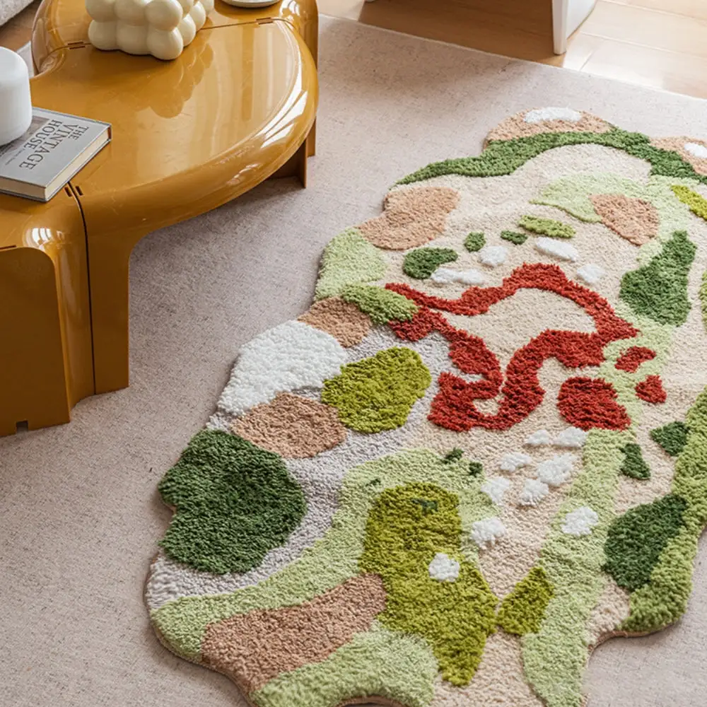 Forest Flocking Moss Rug Irregular Floor Mat Pet Mat