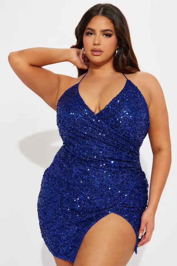 Amaya Sequin Mini Dress - Royal
