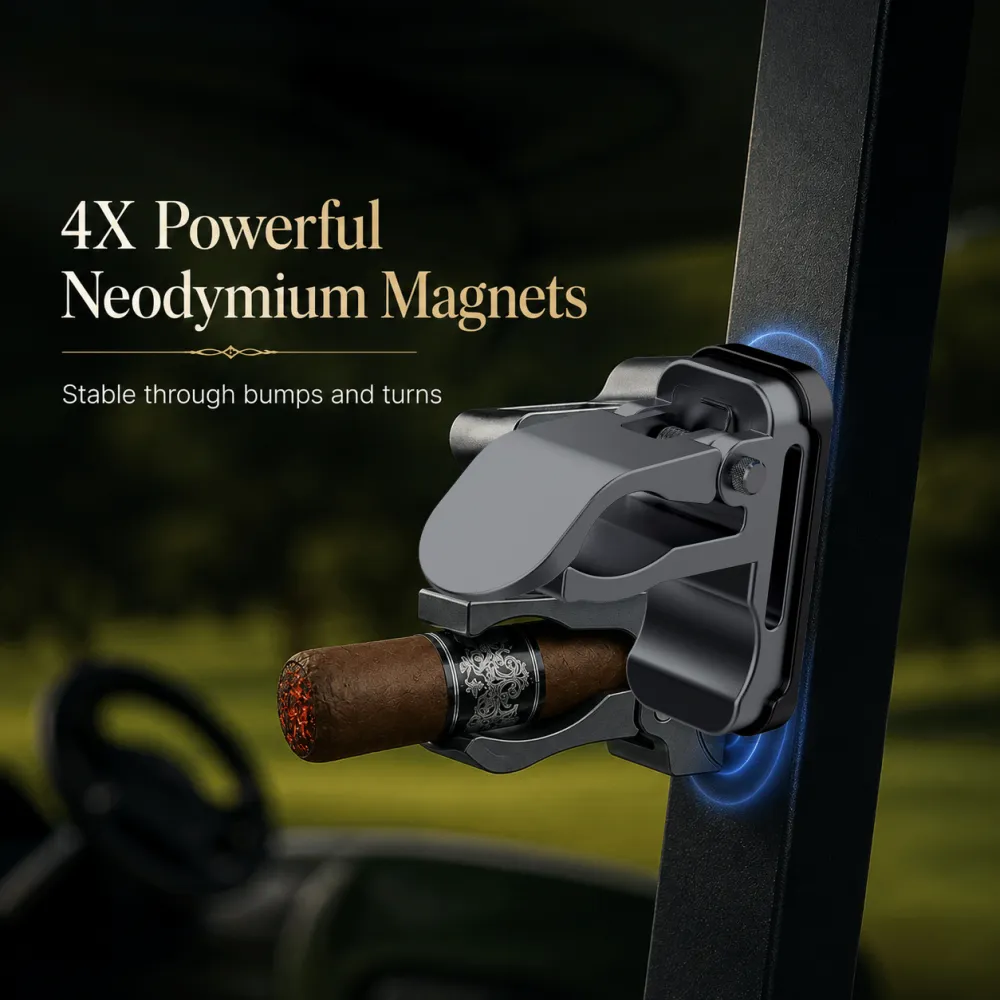 Magnetic Metal Cigar Holder Golf Cart Cigar Stand Fits 36-70 Ring Gauge Amazon Best Seller Export