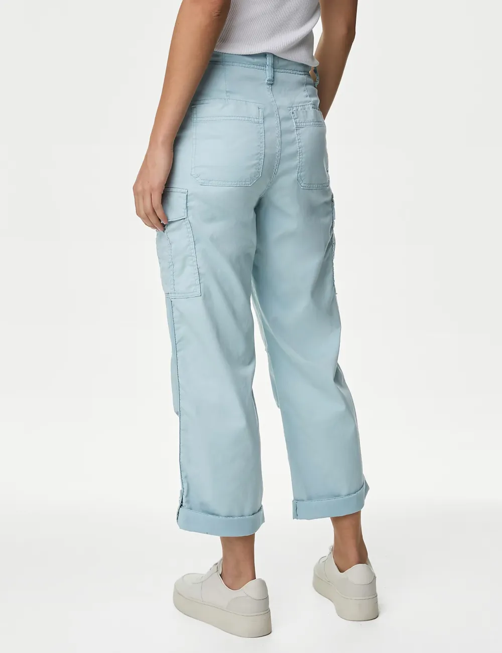 Rich Cargo Tea Dyed Cropped Trousers