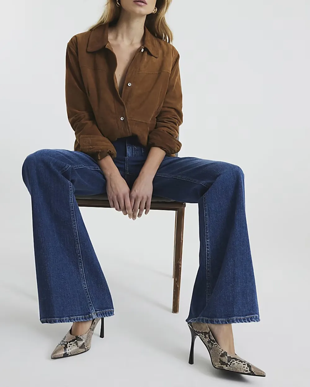 Everyday All-Match Blue High Waist Wide Leg Jeans