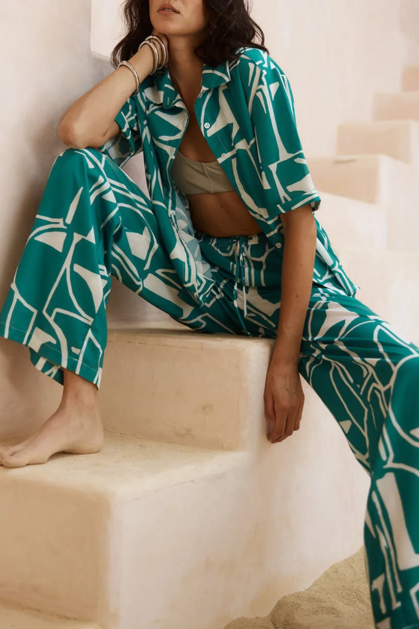 Green Comfortable Mopping Pants