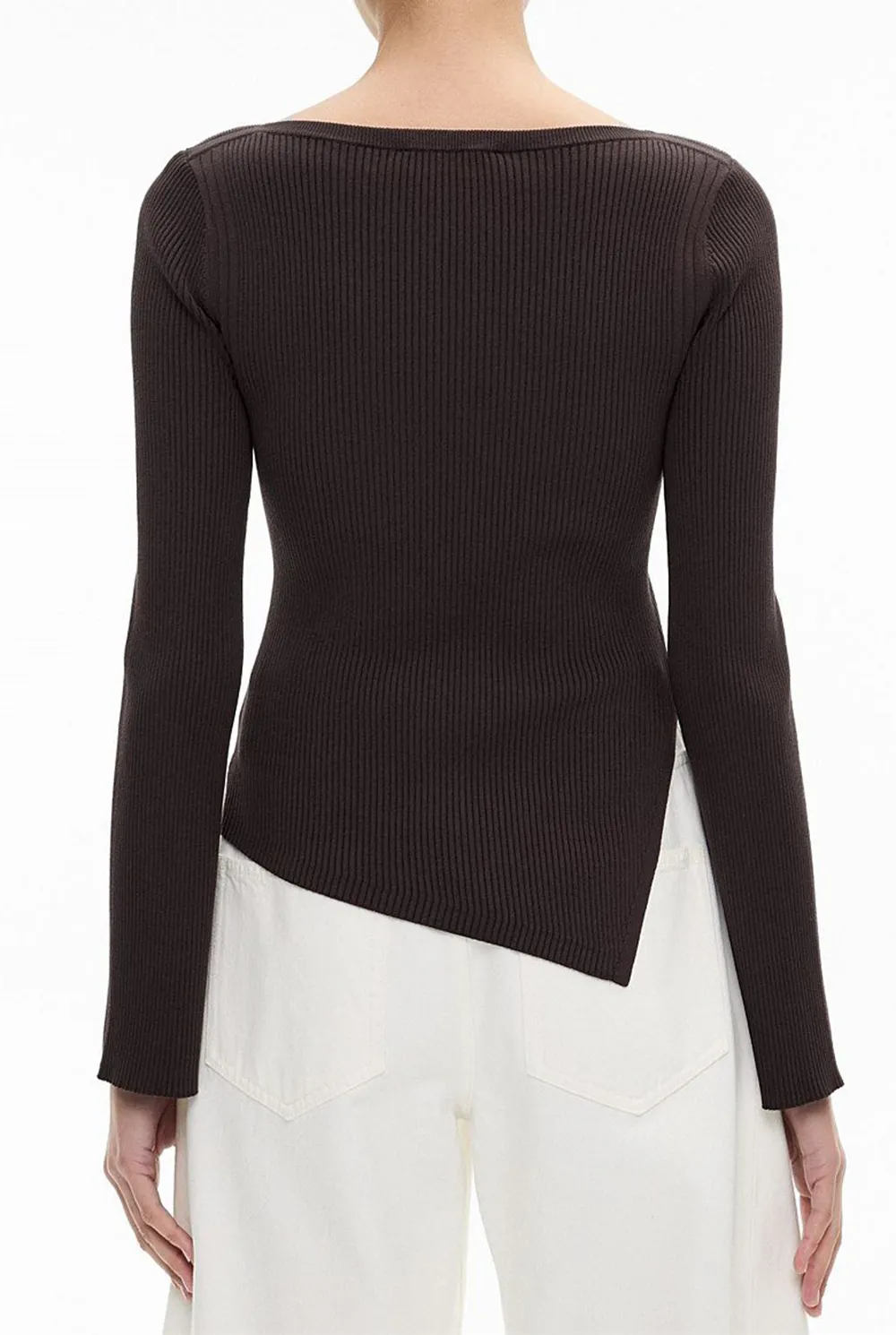 Asymmetric Hem Knitted Sweater