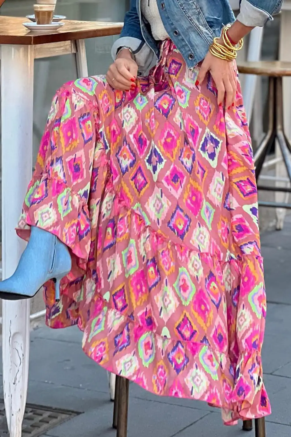 Maxi Print Boho Skirt