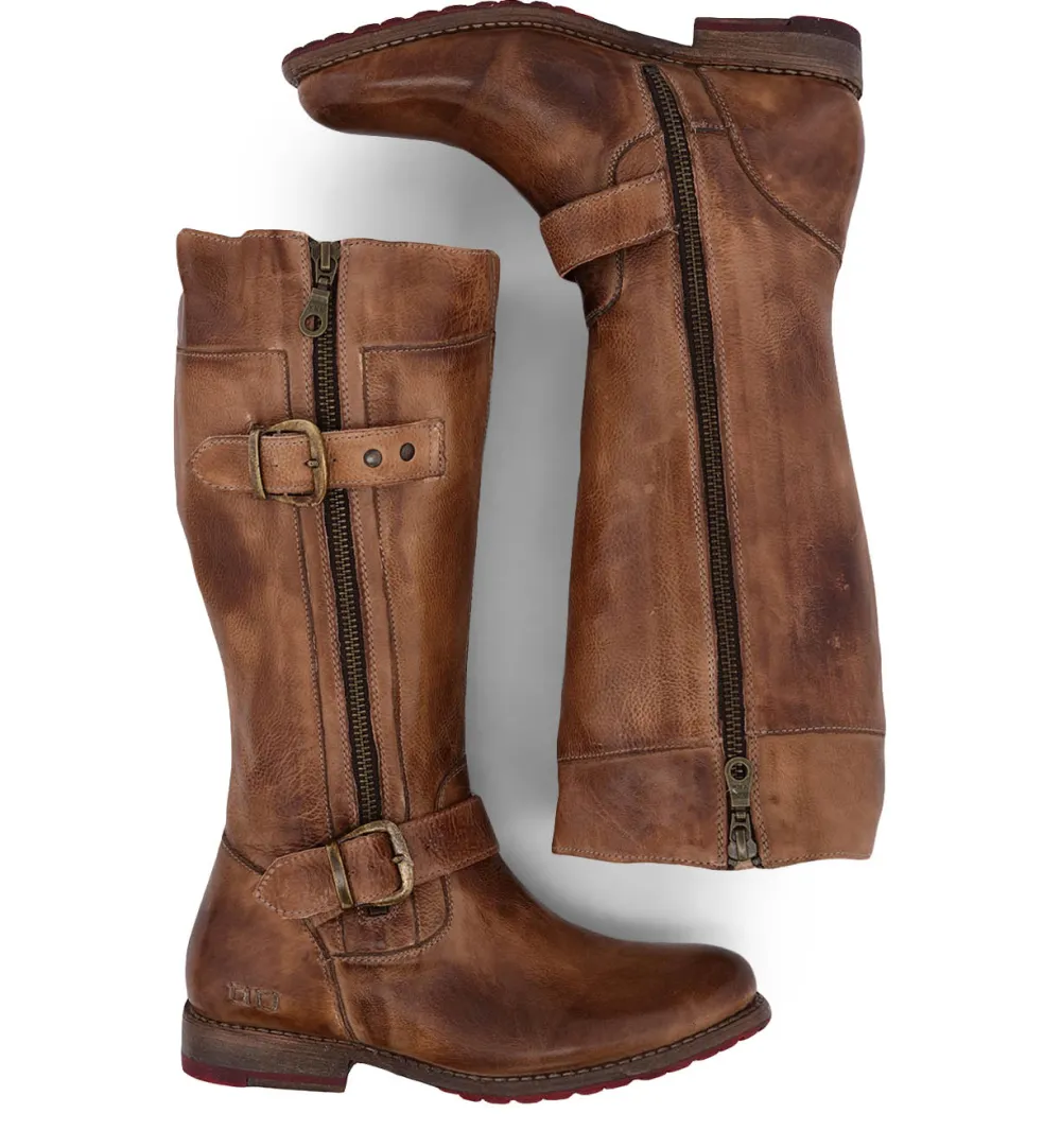 Women's Wide Calf Lug Sole Leather Heritage Knee High Boots