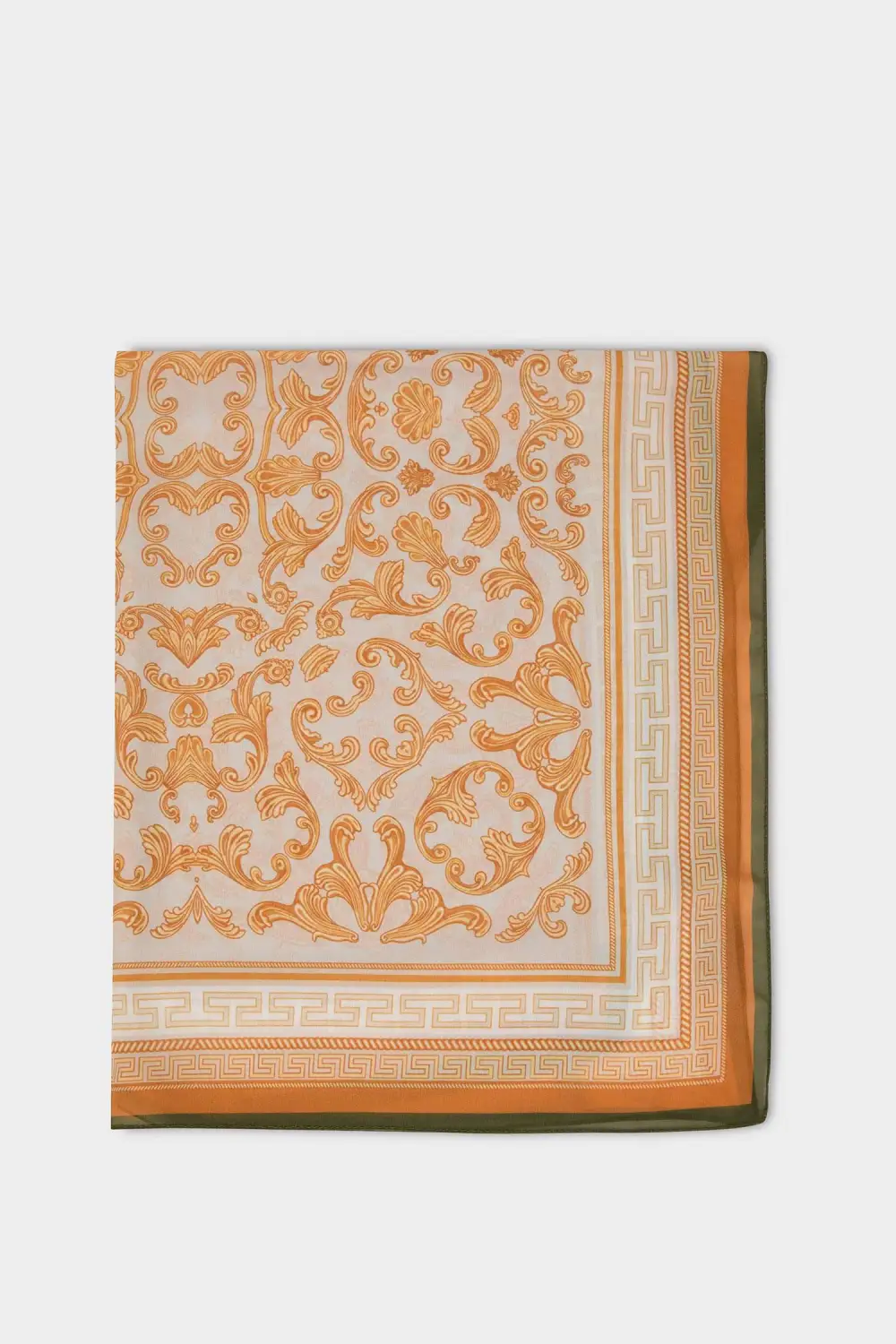 Ethnic-Style Brown Silk Scarf