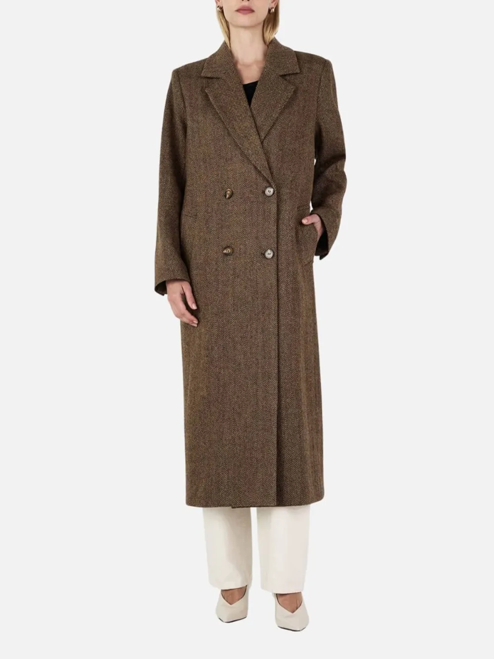 Double-Breasted Long Sleeve Coat