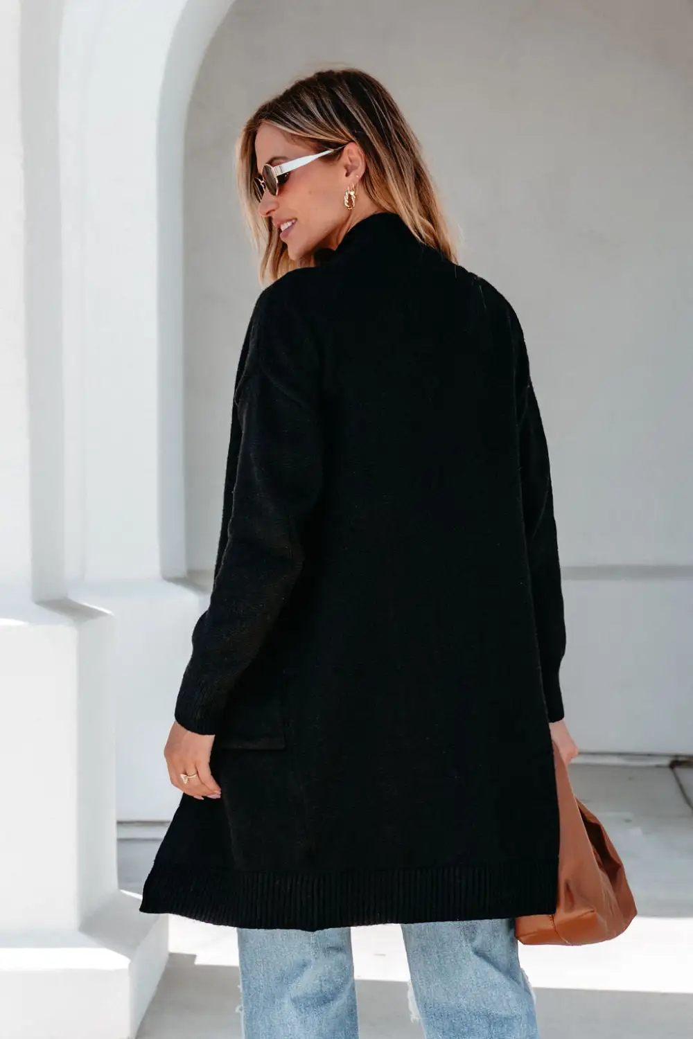 Solid Black Oversized Duster Cardigan