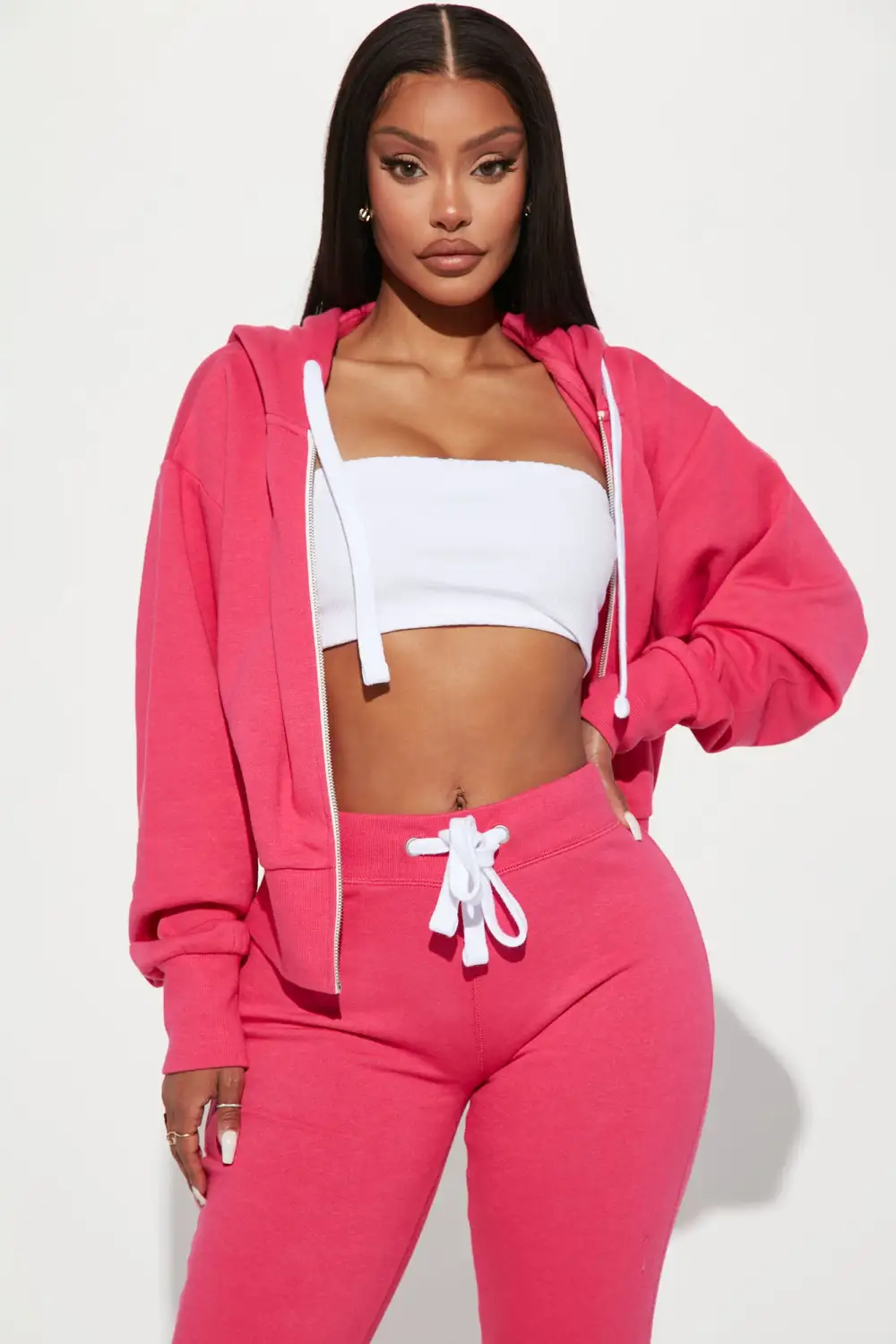 Chill Mode Hoodie And Jogger Set - Pink