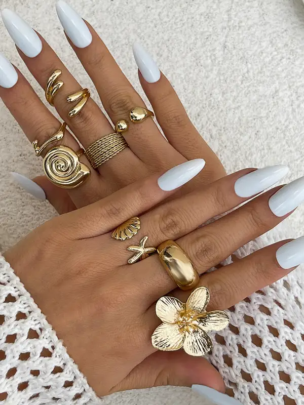 Floral Shell Motif Ring