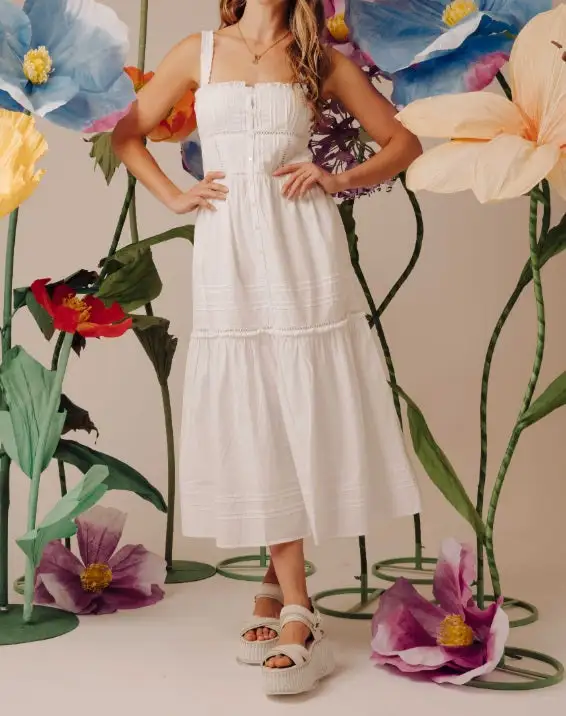 Sleeveless Flutter Sleeve Dress