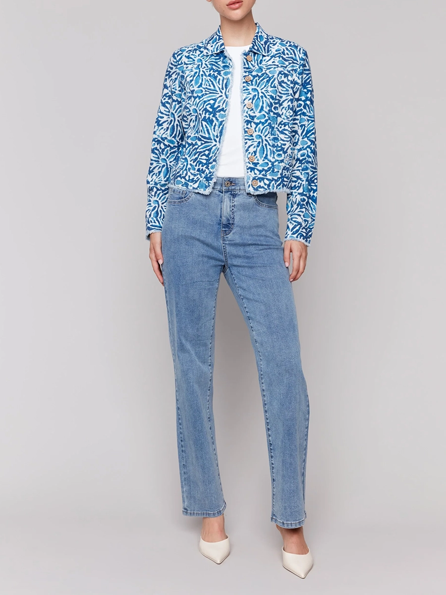 Women's Linen Jacket With Artistic Design