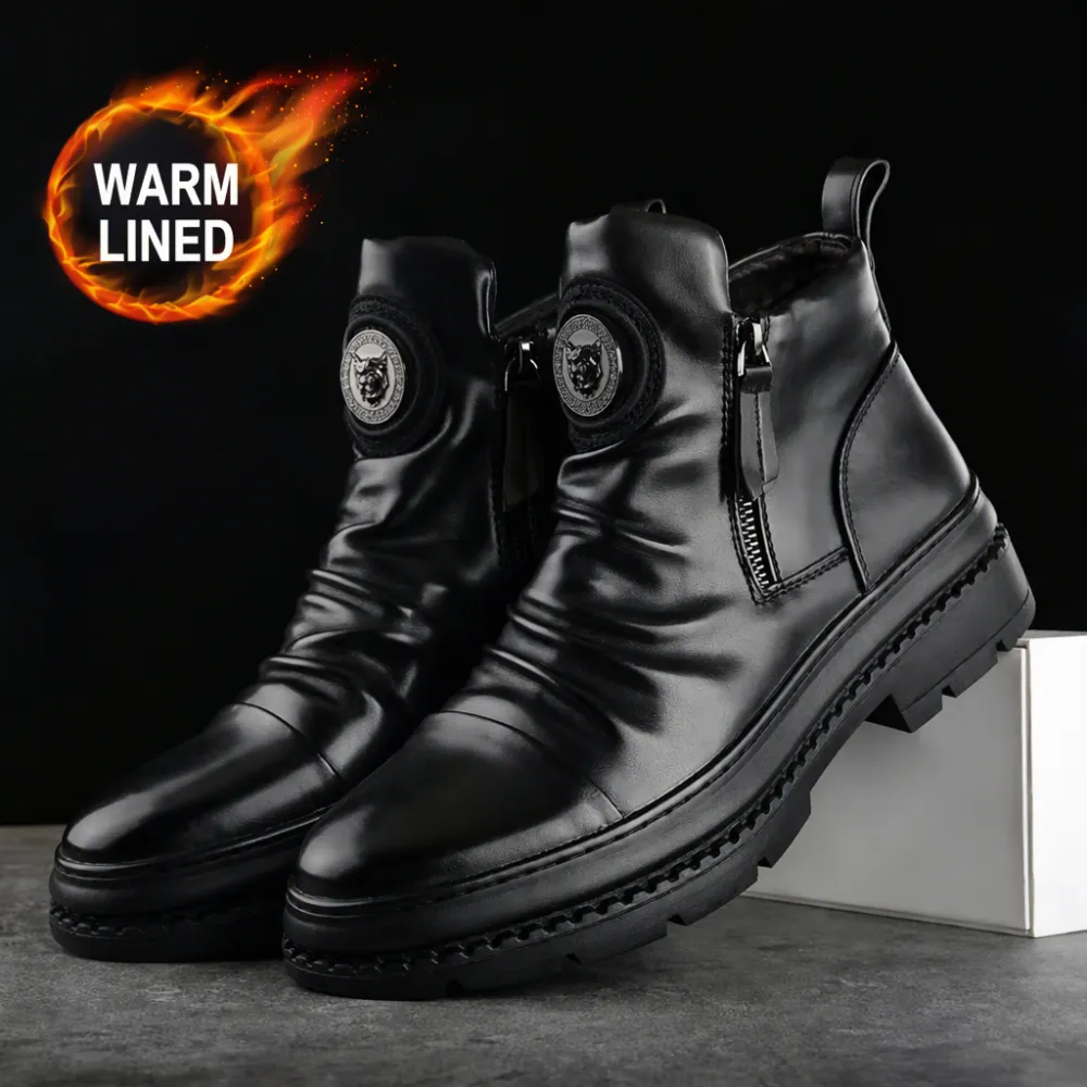 High-Top New Men's Shoes, Men's Boots, Versatile Zipper Shoes, Korean Style Martin Boots, Men's Casual Shoes