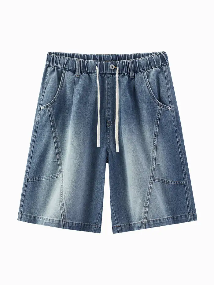 Men's Drawstring Denim Denim Shorts
