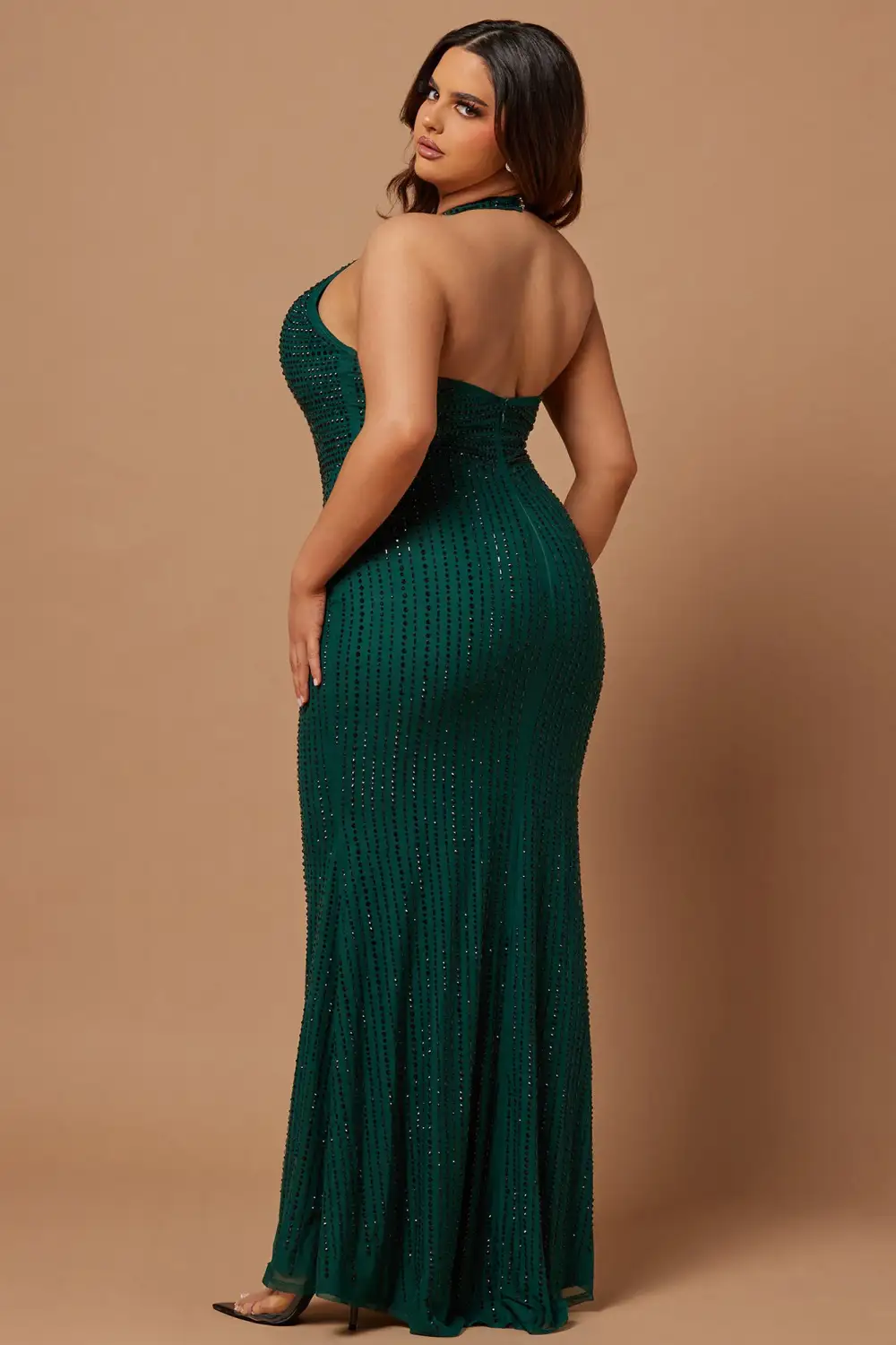 Zoe Embellished Gown - Hunter