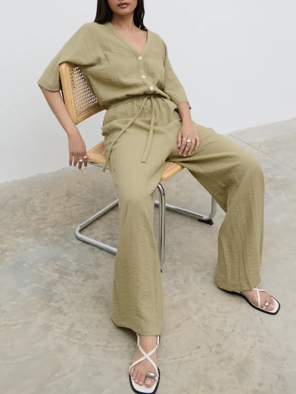 V-Neck Jumpsuit