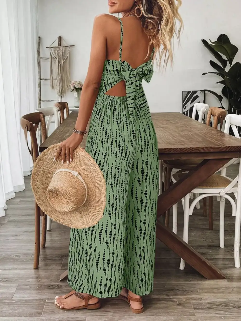 Wide Leg Spaghetti Jumpsuit