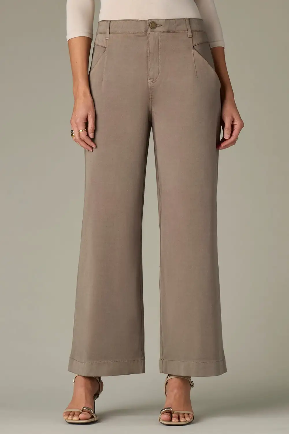 Petite V-Yoke Wide Leg Pants