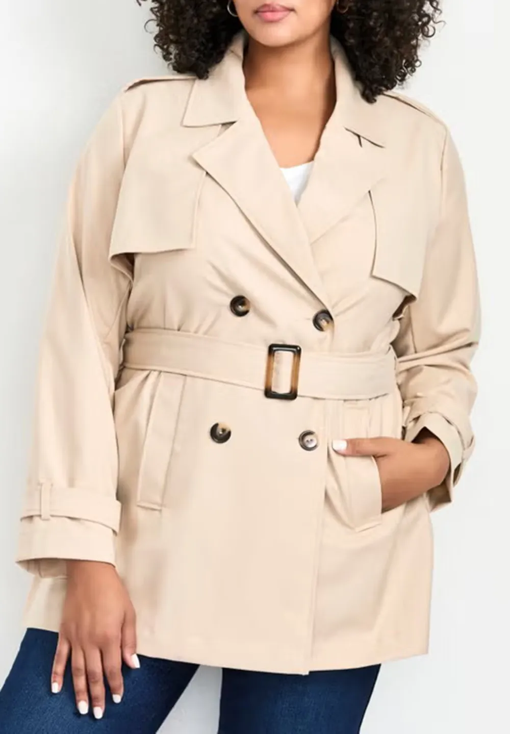 Double Breasted Waistband Jacket