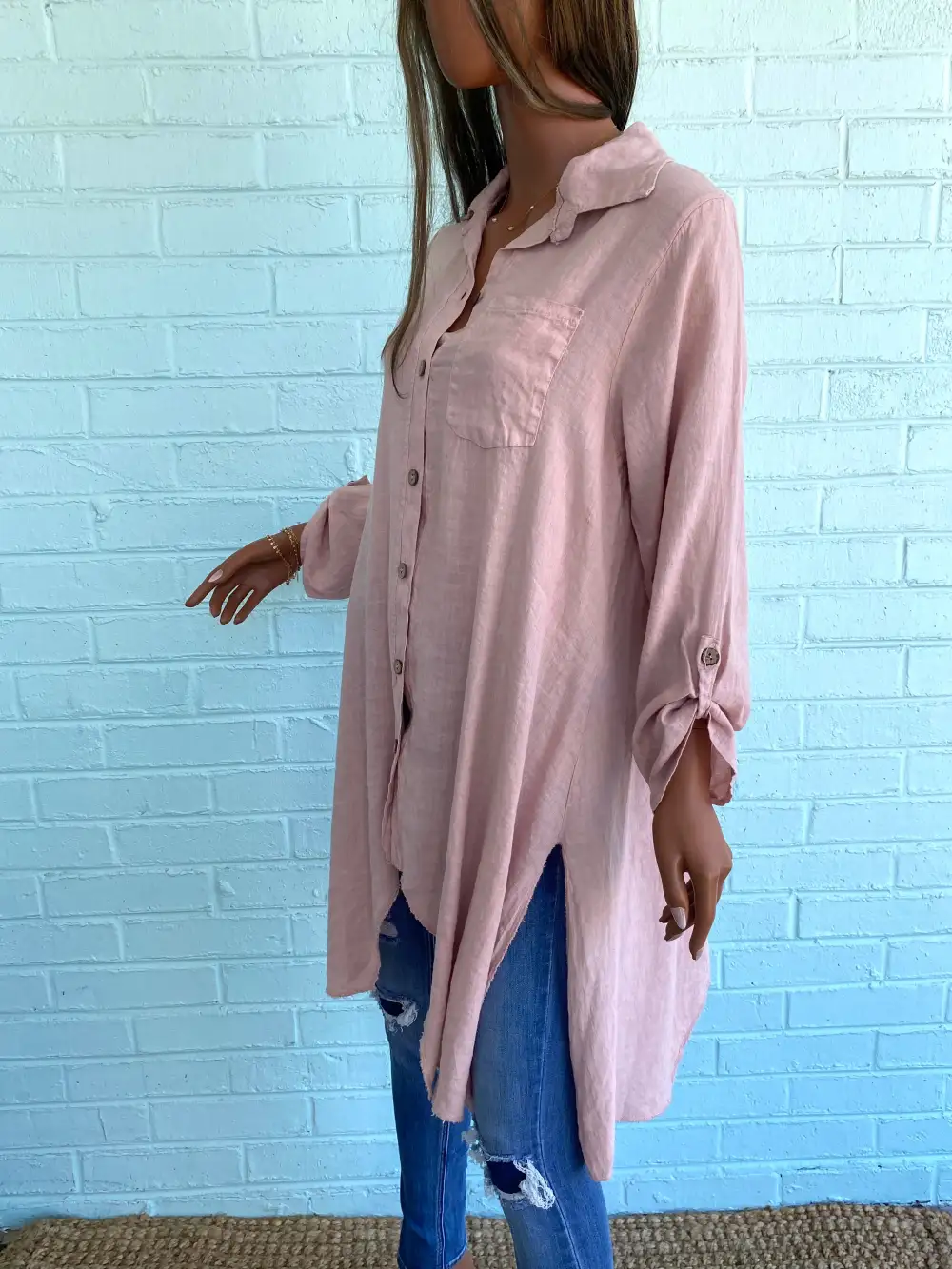 Button Roll Tab Tunic