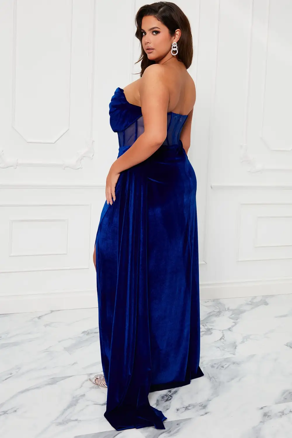 Vivi Velvet Maxi Dress - Royal