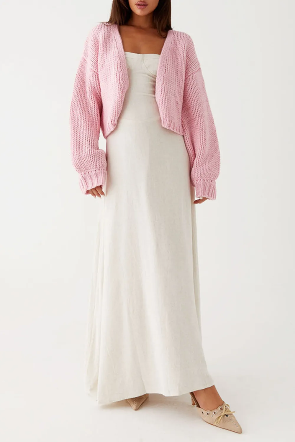 Knit Cardigan - Pink