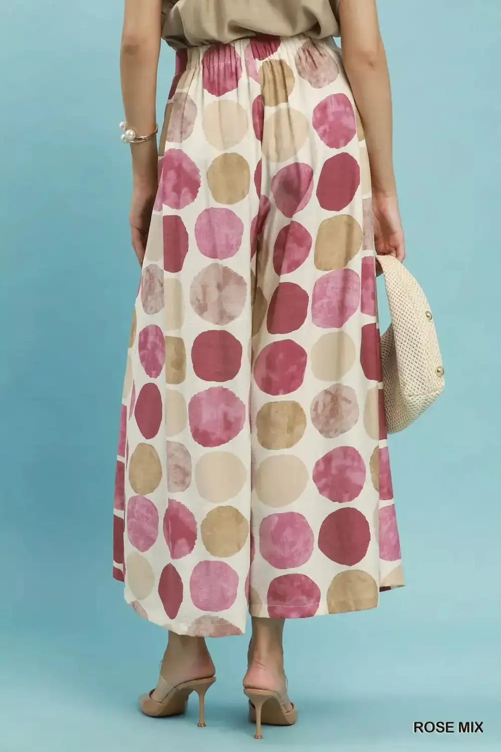 Dot Print Wide Leg Pants