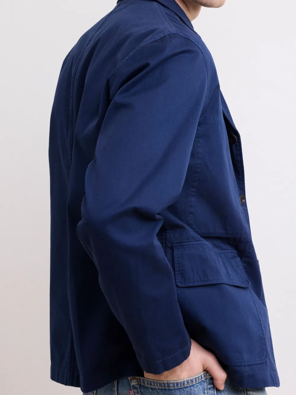 Men's Deep Blue Lapel Jacket