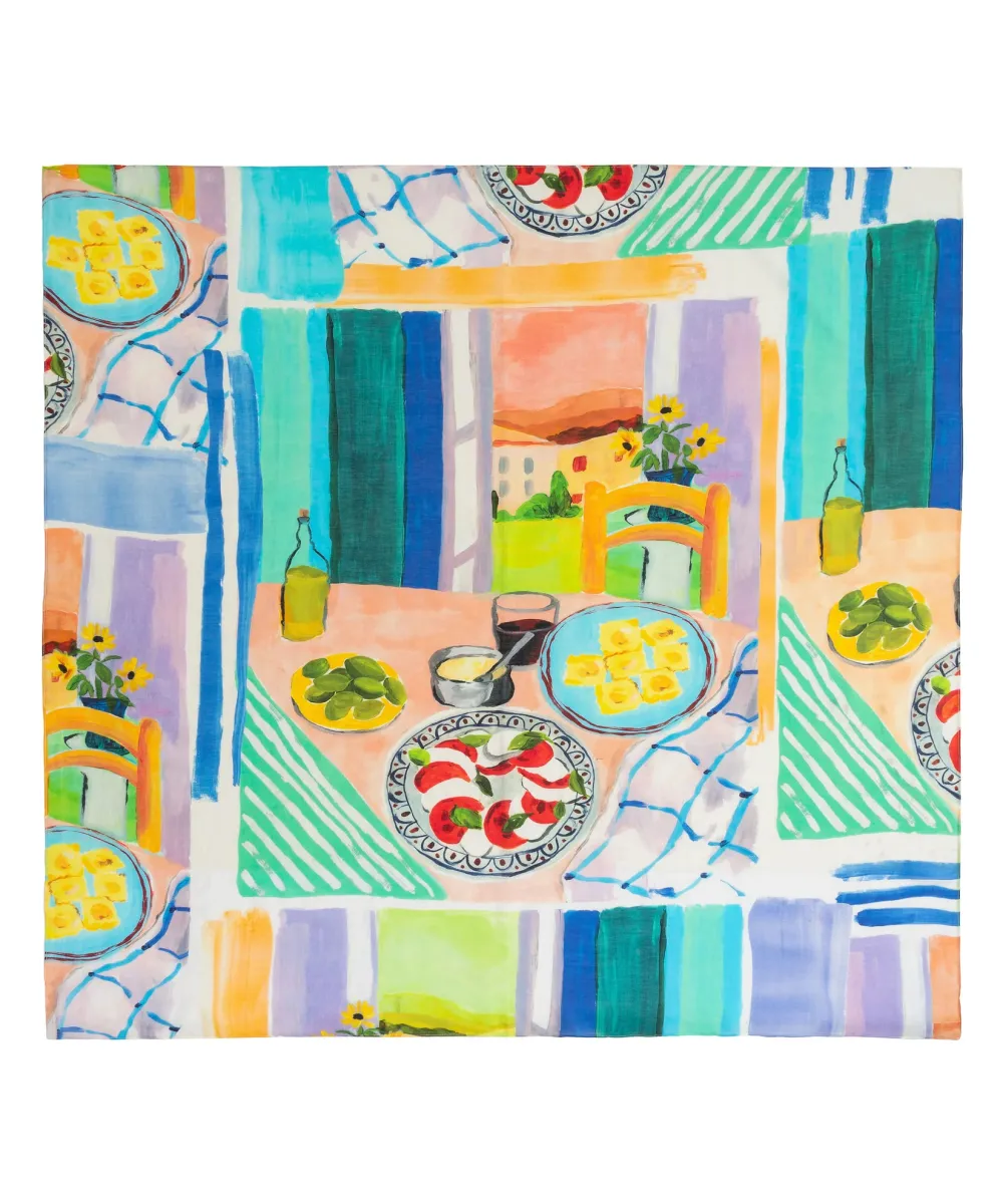 Multi Casual Style Oversized Square Scarf Wrap