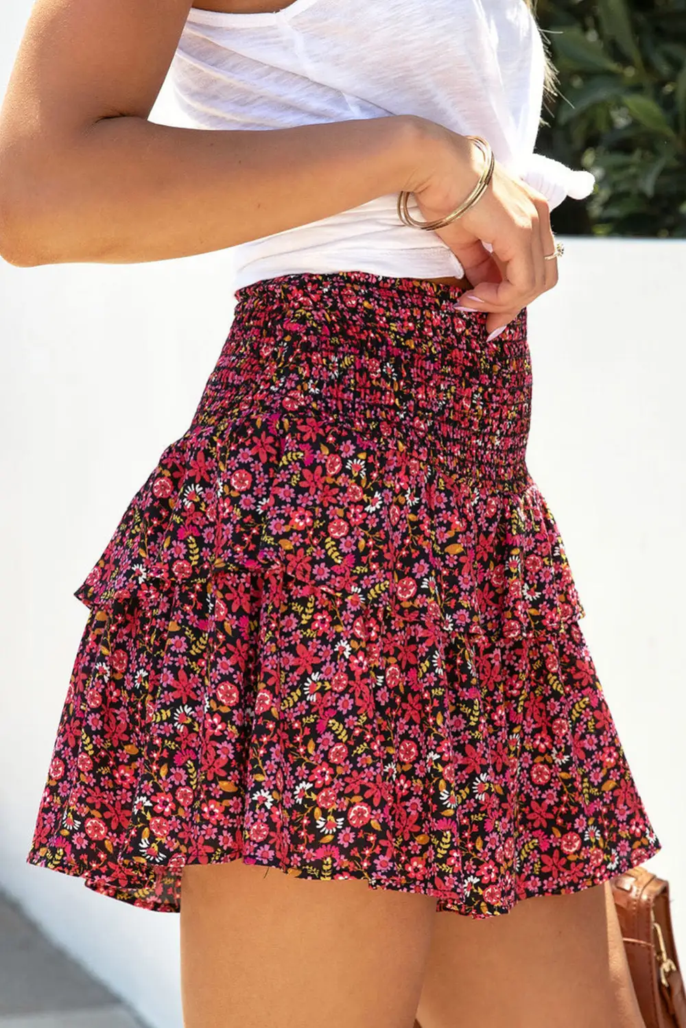Streetwise Floral Print High Waist Skirt